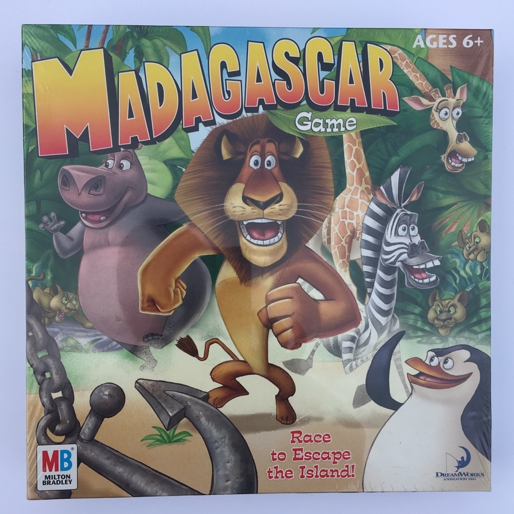 Madagascar Board Game Milton Bradley 2005 Race To Escape The Island New Sealed